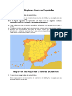 Mapa Con Las Regiones Costeras Españolas