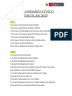 Calendario Civico Escolar 2023