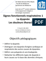 1 Signes Fonctionnels Respirtoires Dyspnée, Douleur Thoracique