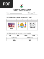 Grade 1 Science Final Exam With Answers