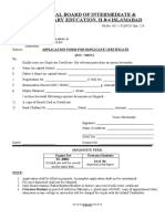 Fbise Application Form Issuance of Duplicate Certificate - New