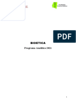 Bioetica - Programa 2021