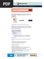 Depedtambayan Net Sample Detailed Lesson Plan in English PDF