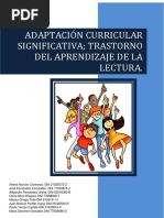 Adaptación Curricular. Trastorno Del Aprendizaje de La Lectura.