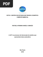 A ACT No Processo de Intervenção de Adultos Que - Apresentam Baixa Autoestima PDF