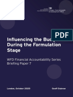 Influencing The Budget During The Formulation Stage