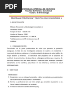 Prevención y Odontología Comunitaria V PROGRAMA