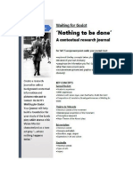 Nothing To Be Done A Contextual Research Journal