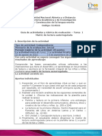 Guía de Actividades y Rúbrica de Evaluación - Tarea 1 - Matriz de Lectura Autorregulada