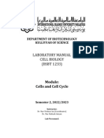 Lab Manual Module Cells and Cell Cycle 2022