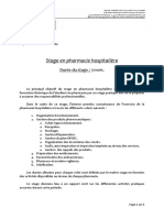 Objectifs Du Stage de Pharmacie Hospitaliere