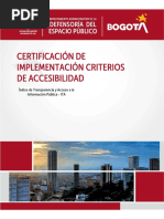 Certificación de Implementación Criterios de Accesibilidad