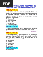 Geografía Simulacro de Examen de Admisión A La Universidad Resuelto