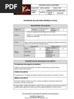 Formato de Programa de Auditoria Con Ejemplo Iso 19011 253144 Downloable 3146128