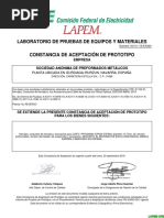 Constancia Aceptación Prototipo Herrajes 2019 - SAPREM