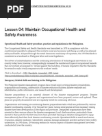 Lesson 04 - Maintain Occupational Health and Safety Awareness - Computer Systems Servicing NC II