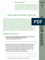 Deeper With God - Lesson 1 - Developing An Intimacy With God PDF