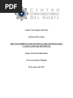 Reconocimiento de Inocencia Del Sentenciado y Anulacion de Sentencia