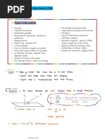 Fluid Mechanics (FM) Hand Written Notes For Class 11 Jee