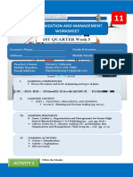 Planning and Decision Making Worksheet 5 Org. & Mgt.