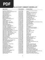 English DALLAS COUNTY COMMUNITY REFERRAL LIST