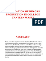 FABRICATION OF BIO GAS PRODUCTION IN COLLEGE CANTEEN WASTE 1st REVIEW