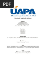 Tarea 5 Materia El Abogado Del Estado y Las Acciones Penales Ante El Tribunal de Tierras