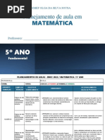 Planejamento Mat 5º Ano