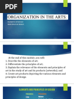 Organization in The Arts:: Elements of Design Principles of Design