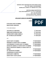 Applicants Heads of Arguments (J S Amupanda Swapo Party 7 Others) 14 01 2015