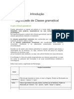 Introdução Significado de Classe Gramatical