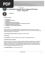 U.S. Navy Office of Naval Intelligence Threat To Shipping (WTS) Report, 12 April - 10 May 2023