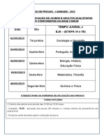 Cronograma Tempo Juvenil e EJA