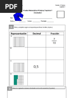 Prueba 4º Básico CAP 7 Decimales