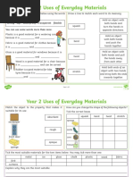 Year 2 Everyday Materials Revision Activity Mat