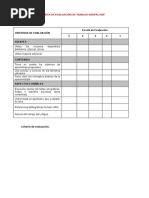 Rúbrica de Evaluación de Trabajo Grupal Abp Grupo