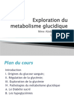 Exploration Du Metabolisme Glucidique