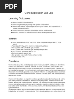 Gene Expression Lab Log