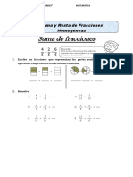 Suma y Resta de Fracciones Homogeneas y Heterogeneas