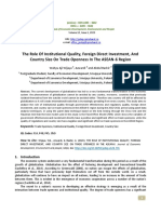 The Role of Institutional Quality, Foreign Direct Investment, and Country Size On Trade Openness in The ASEAN-6 Region