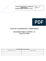 Plan de Contigencia y Atencion de Emergencia (Imeca Centro Total)