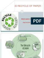 Reuse and Recycle of Paper: Prepared By: Roll No: Faculty