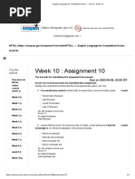 English Language For Competitive Exams - Unit 12 - Week 10