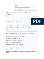 Exercícios Função Quadrática