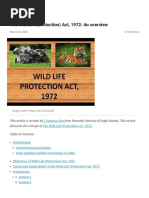 Wild Life Protection Act (WPA) 1972 - An Overview