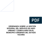 2022 Imprimir Reforma, Ordenanza Sobre La Gestión Integral Del Servicio de Aseo Urbano y Domiciliario ..