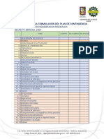 Check List para La Formulación Del Plan de Contingencia