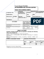 Assessment Front Sheet PGDBE: Important: Your Assignment Will Not Be Accepted FOR Assessment Without The Covering Sheets