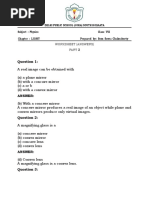 Worksheet Answers - Vii - Light (Part 2)