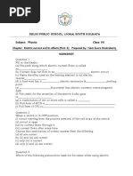 Worksheet - Vii - Electric Current and Its Effects (Part 2)